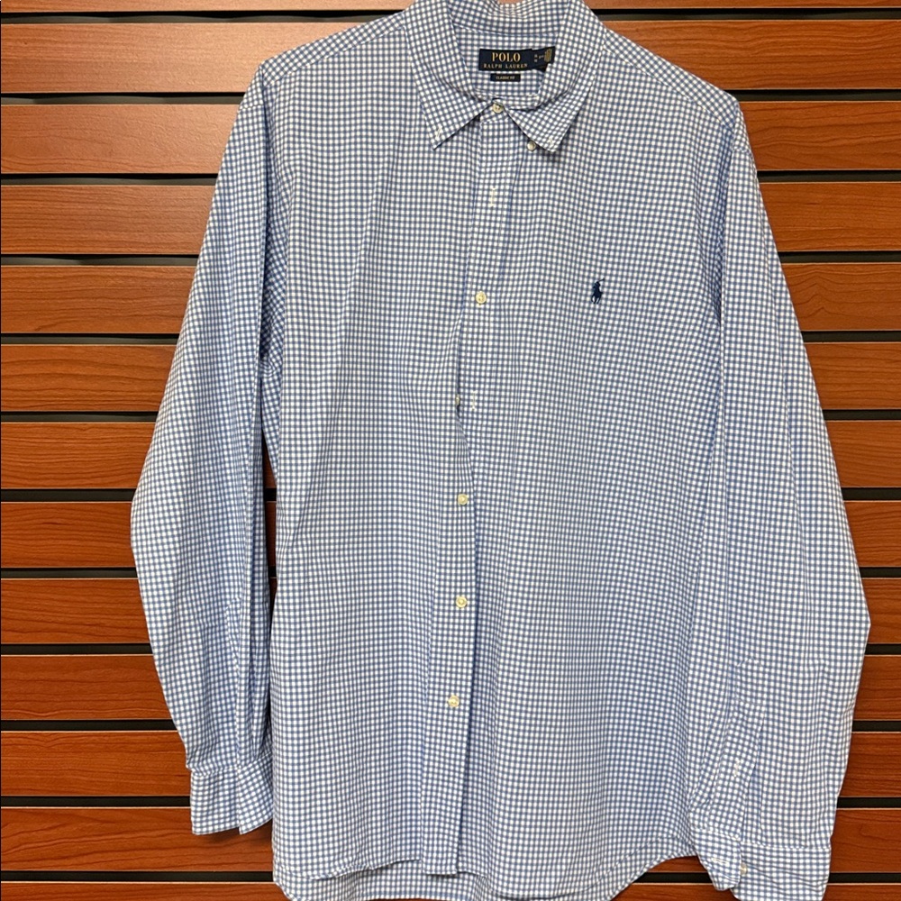Polo by Ralph Lauren Men's Blue Gingham Shirt